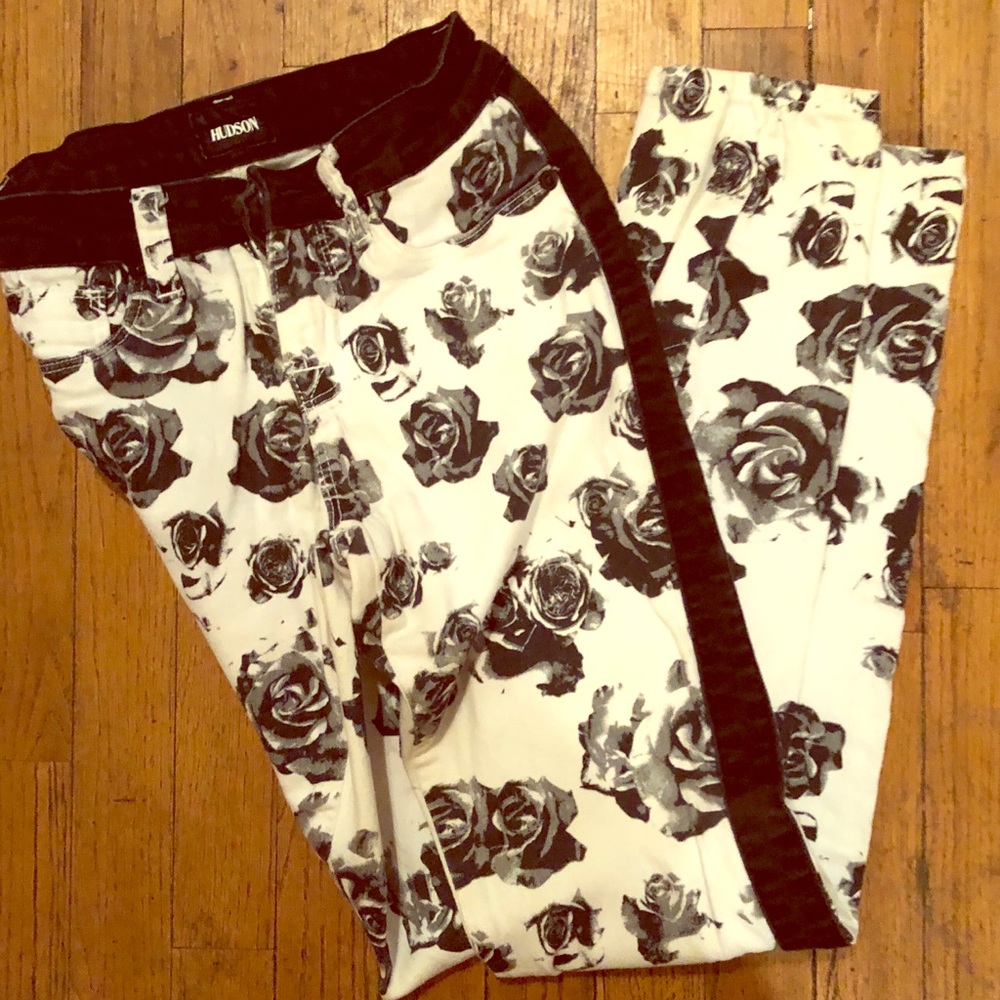 Unique Rose Black and White Jeans